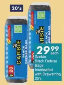 President Hyper Garbie Black Refuse Bags Interleafed with Drawstring offer