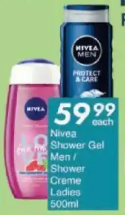 President Hyper Nivea Shower Gel Men/ Shower Creme Ladies offer