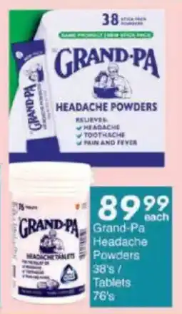 President Hyper Grand-Pa Headache Powders/ Tablets offer