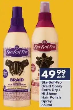 President Hyper Sta-Sof-Fro Braid Spray Extra Dry / Hi Sheen Hair Polish Spray 350ml offer