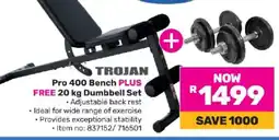 Game Trojan Pro 400 Bench PLUS FREE 20 kg Dumbbell Set offer