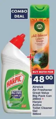 President Hyper Airwick Air Freshener + Harpic Active Toilet Cleaner Gel offer