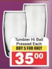 Frontline Tumbler Hi Ball Pressed Each offer