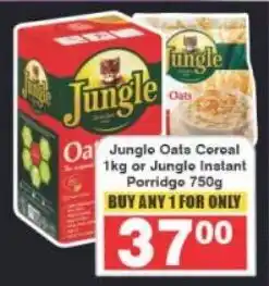 Frontline Jungle Oats Cereal or Jungle Instant Porridge offer