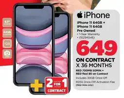 HiFi Corp iPhone 11 64GB + iPhone 11 64GB Pre Owned offer