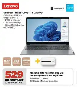 HiFi Corp Lenovo IdeaPad 1 Intel Core i3 Laptop offer
