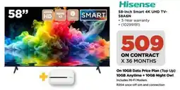 HiFi Corp Hisense 58-inch Smart 4K UHD TV-58A6N offer