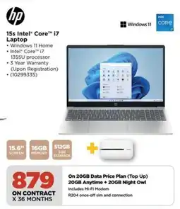 HiFi Corp HP 15s Intel Core i7 Laptop offer