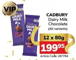 Jumbo CADBURY Dairy Milk Chocolate offer