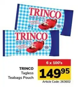 Jumbo TRINCO Tagless Teabags Pouch offer