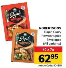 Jumbo ROBERTSONS Rajah Curry Powder Spice Envelopes offer