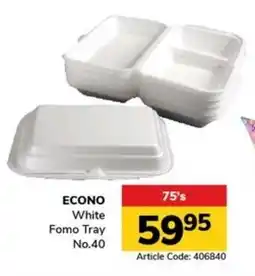 Jumbo ECONO White Fomo Tray No.40 offer
