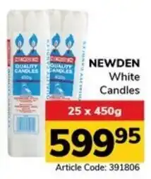 Jumbo NEWDEN White Candles offer