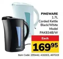 Jumbo PINEWARE Corded Kettle Black/White offer