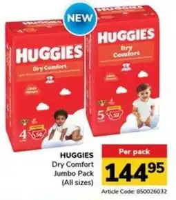 Jumbo HUGGIES Dry Comfort Jumbo Pack offer