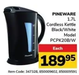 Jumbo PINEWARE Cordless Kettle Black/White offer