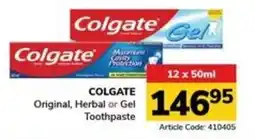 Jumbo COLGATE Original, Herbal or Gel Toothpaste offer