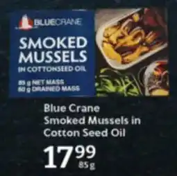 Oxford Freshmarket Blue Crane Smoked Mussels in Cotton Seed Oil offer