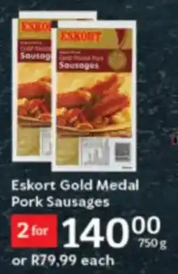 Oxford Freshmarket Eskort Gold Medal Pork Sausages offer