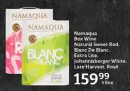 Oxford Freshmarket Namaqua Box Wine Natural Sweet Red. Blanc De Blanc, Extra Lite, Johannisberger White, Late Harvest, Rosé offer
