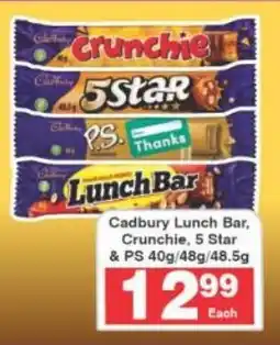 Frontline Cadbury Lunch Bar, Crunchie, 5 Star & PS offer