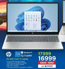 Incredible Connection HP 15s Intel Core i7 Laptop offer