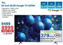 Incredible Connection TCL 55-inch QLED Google TV-55P8K offer