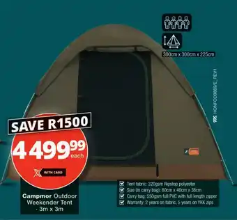 Checkers Campmor Outdoor Weekender Tent offer