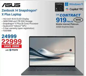 Incredible Connection ASUS Zenbook 14 Snapdragon X Plus Laptop offer