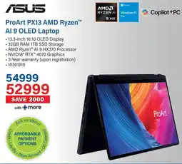 Incredible Connection ASUS ProArt PX13 AMD Ryzen AI 9 OLED Laptop offer