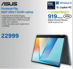 Incredible Connection ASUS Vivobook Flip Intel Ultra 7 OLED Laptop offer