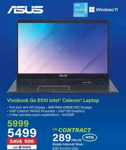 Incredible Connection ASUS Vivobook Go E510 Intel Celeron Laptop offer