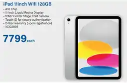 Incredible Connection iPad 11inch Wifi 128GB offer