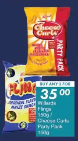 President Hyper Willards Flings / Cheese Curls Party Pack 150g offer
