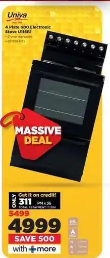 HiFi Corp Univa 4 Plate 600 Electronic Stove U116B offer