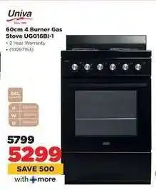HiFi Corp Univa 60cm 4 Burner Gas Stove UG016BI-1 offer