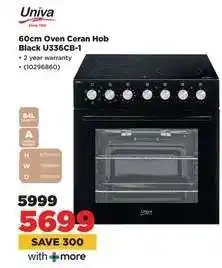 HiFi Corp Univa 60cm Oven Ceran Hob Black U336CB-I offer