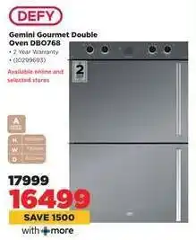 HiFi Corp DEFY Gemini Gourmet Double Oven DBO768 offer