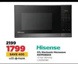 HiFi Corp Hisense 37L Electronic Microwave H37MOB5SX offer