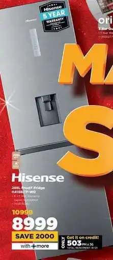 HiFi Corp Hisense 298L Frost Fridge H415BIT-WD offer