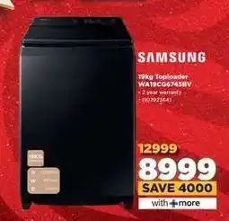 HiFi Corp Samsung 19kg Toploader WA19GC6745BV offer
