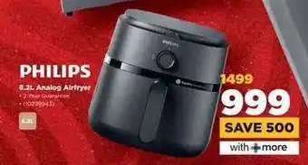 HiFi Corp PHILIPS 6.2L Analog Airfryer offer