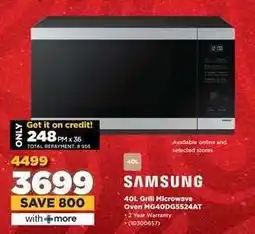 HiFi Corp Samsung 40L Grill Microwave Oven MG40DGS524AT offer