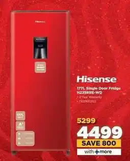 HiFi Corp Hisense 177L Single Door Fridge H23SRRE-WD offer