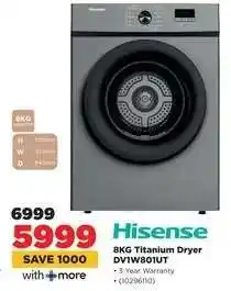 HiFi Corp Hisense 8KG Titanium Dryer DV1W801UT offer
