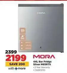 HiFi Corp MORA 44L Bar Fridge Silver M65RTS offer