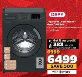 HiFi Corp DEFY 7kg Front Load Washer Grey DAW384 offer