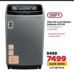HiFi Corp Defy 17kg Top Load Washer Stainless DTL153 offer