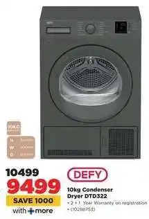 HiFi Corp DEFY 10kg Condenser Dryer DTD322 offer