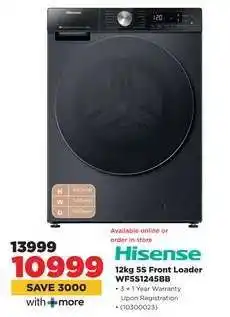 HiFi Corp Hisense 12kg 5S Front Loader WFSS1245BB offer
